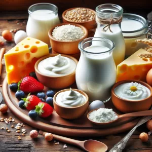 Dairy products, such as yogurt, cream, and cheese,