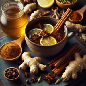 Ingredients Cardamom and Ginger Tea 