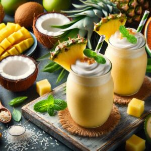 Make a Classic Tropical Pineapple Coconut Smoothie